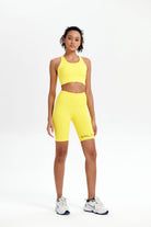 Saltum Woman yellow athletic outfit for indoor and outdoor Sports 