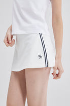 SALTUM Contrast Side Stripe Slit Skirt white