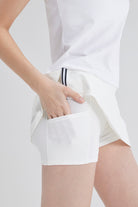 SALTUM Contrast Side Stripe Slit Skirt white