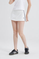 SALTUM Contrast Side Stripe Slit Skirt white