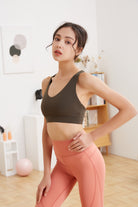 Woman Atrovirens athletic wear Yoga Bra Tops