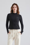 Fitted Stand-Collar Cropped Jacket