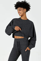 Woman CloudFleece™ Cropped Crew Pullover with matching pants