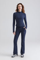 Women Athletic Jacket Quarter Zip Turtleneck Sports With Secure Pocket and Pant