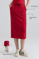 Saltum High Rise Knee Length Pencil Skirt
