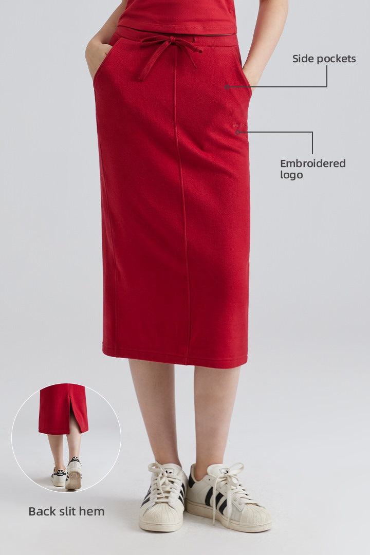 Saltum High Rise Knee Length Pencil Skirt
