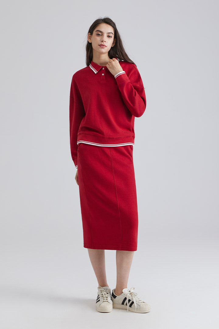 Woman Comfort Classic Polo Sweater 