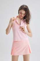 SALTUM Colorblock Sleeveless Tennis Top pale-dogwood