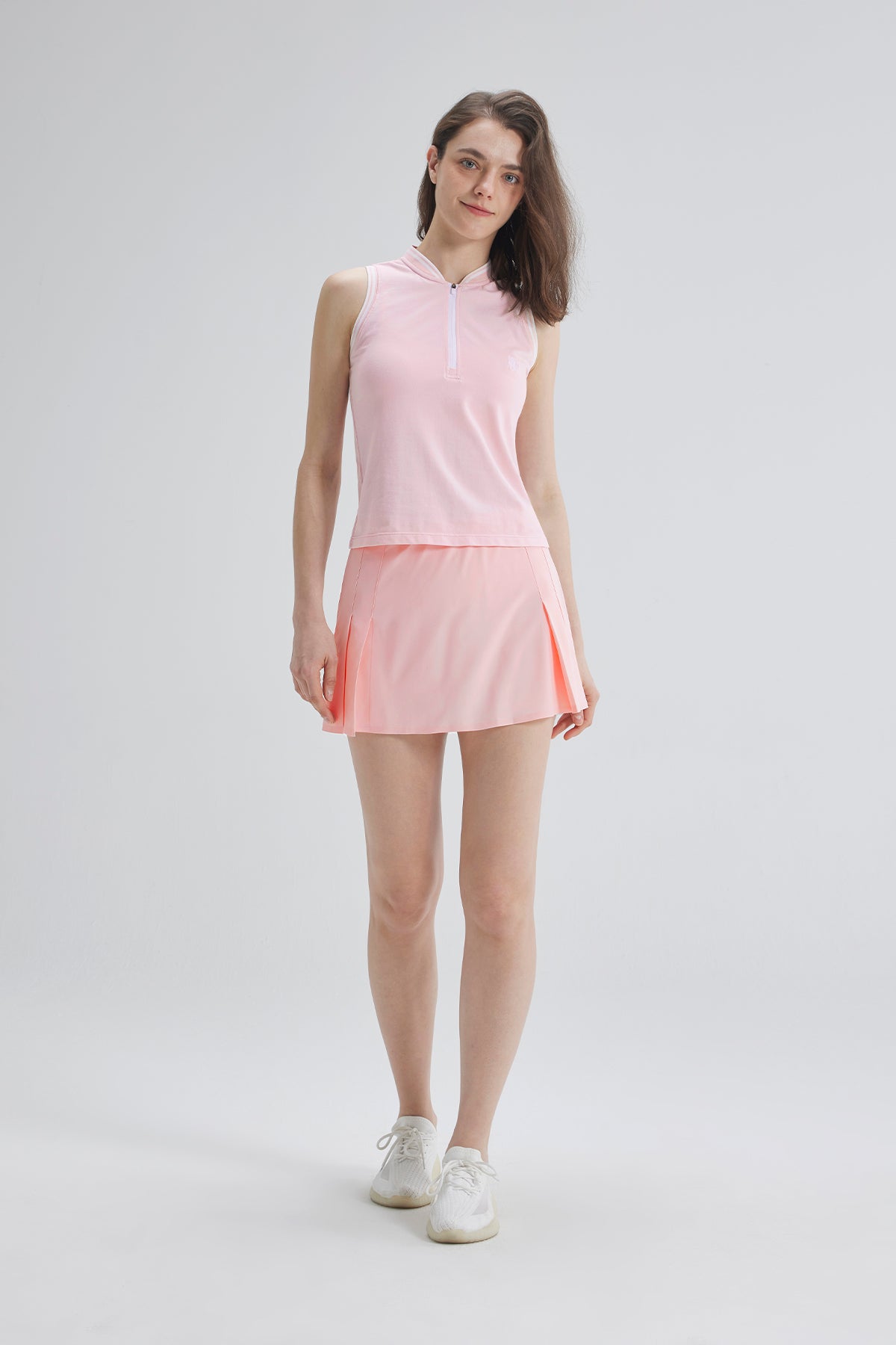 SALTUM Colorblock Sleeveless Tennis Top pale-dogwood