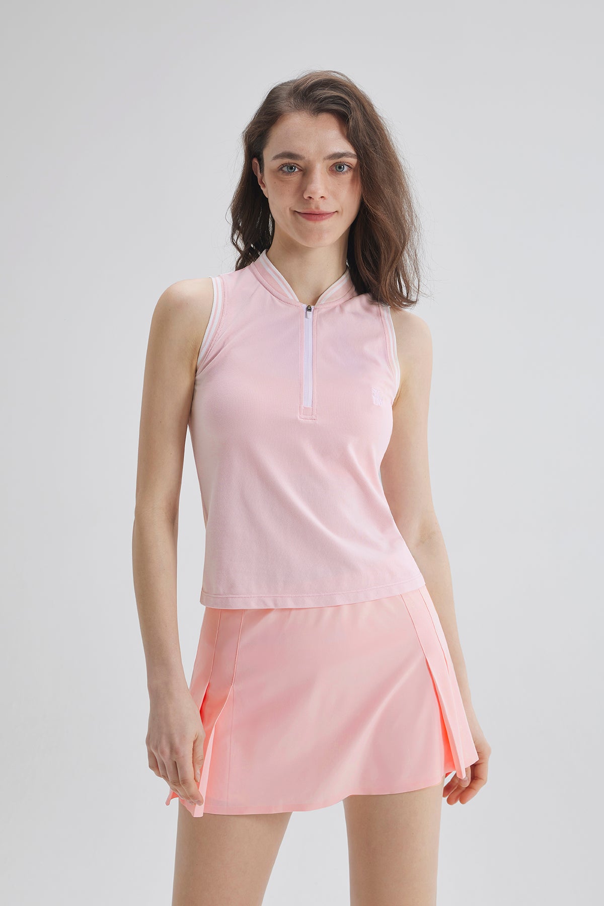 SALTUM Colorblock Sleeveless Tennis Top pale-dogwood