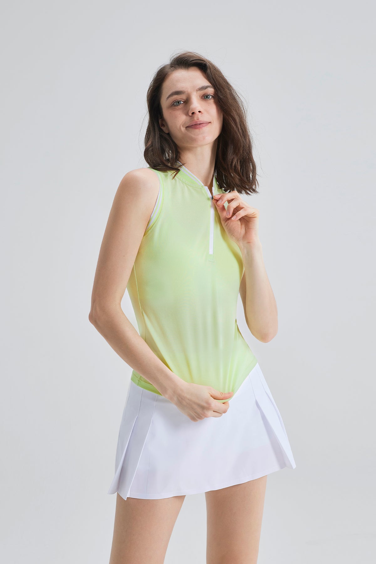 SALTUM Colorblock Sleeveless Tennis Top cocktail-green