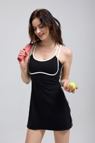 Saltum Streamlined Mini Dress With  Built-in Shorts & Pockets for sports