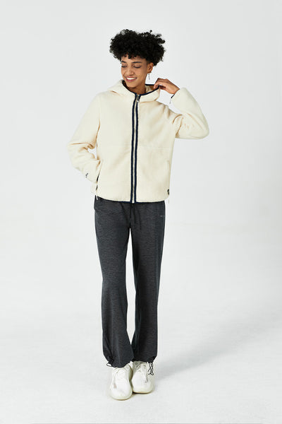 Zip-Up Hooded Sherpa Jacket - SALTUM SPORTS