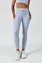 FlexEase™ High-Waist Legging-Greyish Blue - SALTUM SPORTS