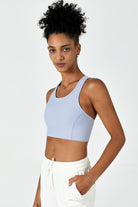 Hitense™ Racerback Sports Bra-Greyish Blue - SALTUM SPORTS