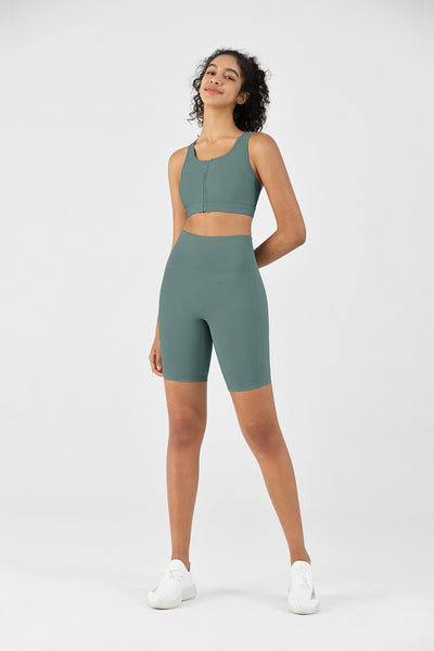 Women's Gym Front Zip Bra & Speedy Short Set - SALTUM SPORTS
