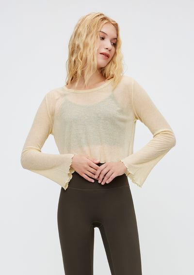 Sustainable Everyday-Women's Loose Mesh Sheer Tops - SALTUM SPORTS