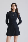 Long Sleeve Polo Collar Dress