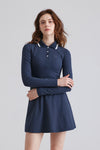 Long Sleeve Polo Collar Dress