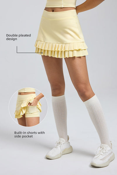 Double Pleated Mini Skirt