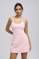 HiTense™ Mini Dress With Seperated Shorts Side Pockets SALTUM with sleeveless spaghetti strap padded sports dress 