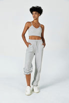 CloudFleece™ Adjustable Cropped Cami-Lt Flecked Grey - SALTUM SPORTS
