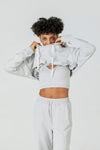 CloudFleece™ Cropped Pullover Hoodie-Lt Flecked Grey - SALTUM SPORTS