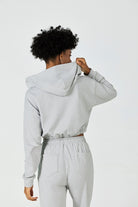 CloudFleece™ Cropped Pullover Hoodie-Lt Flecked Grey - SALTUM SPORTS