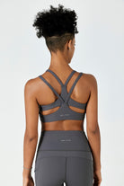 Hitense™ Spaghetti Strap Sports Bra-Charcoal Grey - SALTUM SPORTS
