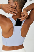 Hitense™ Racerback Sports Bra-Greyish Blue - SALTUM SPORTS