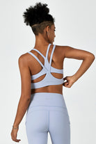 Hitense™ Spaghetti Strap Sports Bra-Greyish Blue - SALTUM SPORTS