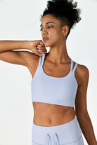Hitense™ Spaghetti Strap Sports Bra-Greyish Blue - SALTUM SPORTS